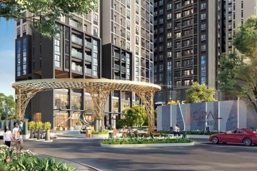 Phối cảnh cổng chính dự án Opal City View nằm trên trục Quốc lộ 13