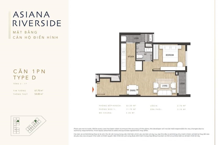 Thiết kế căn hộ Asiana Riverside Quận 7 của Gotec Land