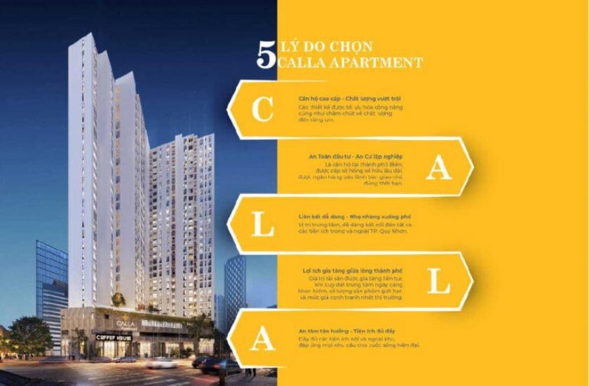 Calla Apartment là khu chung cư cao cấp có vị trí kết nối thuận tiện, tiện ích đầy đủ và tiềm năng sinh lời bền vững