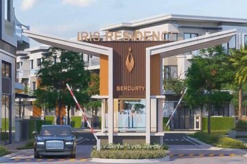 Cổng ra vào của dự án Iris Long An được bảo vệ an ninh 24/7