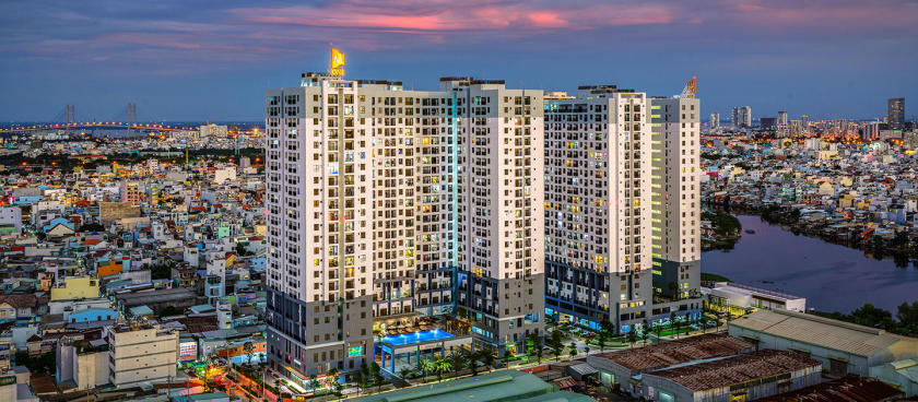Dự án M-One Nam Sài Gòn có quy mô 2 block cao 25 tầng với tổng số 900 căn hộ