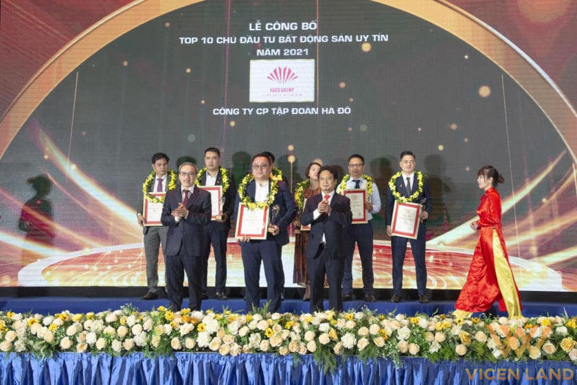 Tập đoàn Hà Đô được vinh danh top 10 chủ đầu tư bất động sản uy tín tại Việt Nam năm 2021