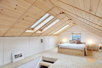 Mẫu thiết kế Phòng ngủ trên gác mái phong cách hiện đại