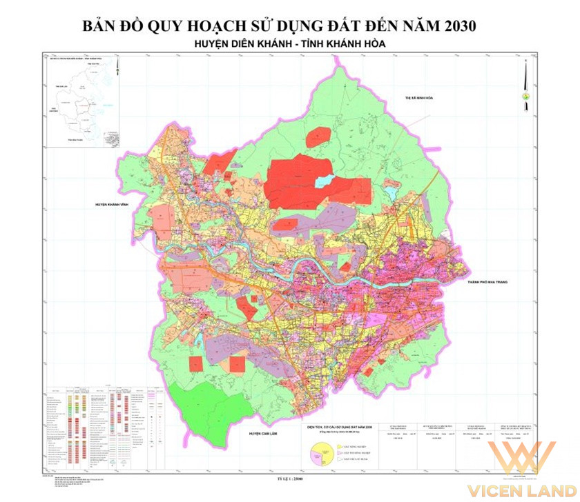 Bản đồ quy hoạch sử dụng đất Huyện Diên Khánh - Khánh Hòa đến năm 2030