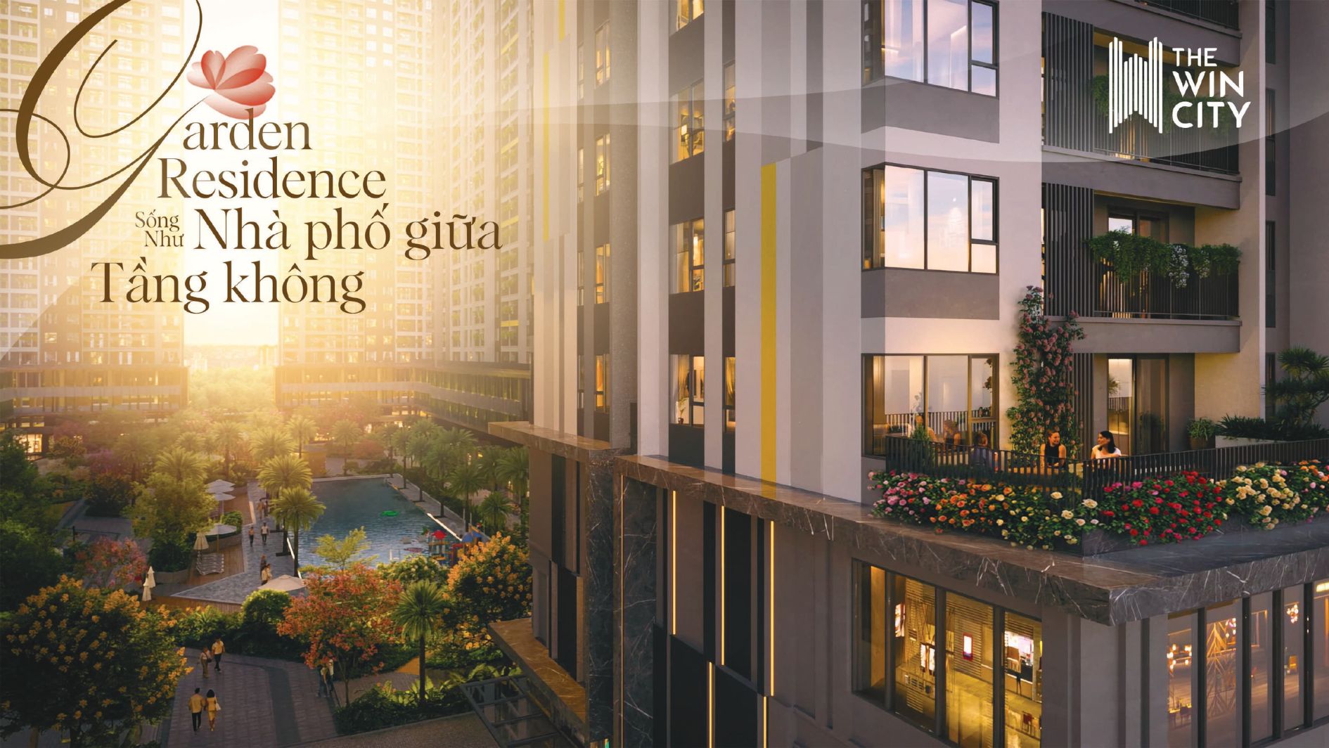 Phối cảnh tổng thể Garden Residence phân khu Victory Heights