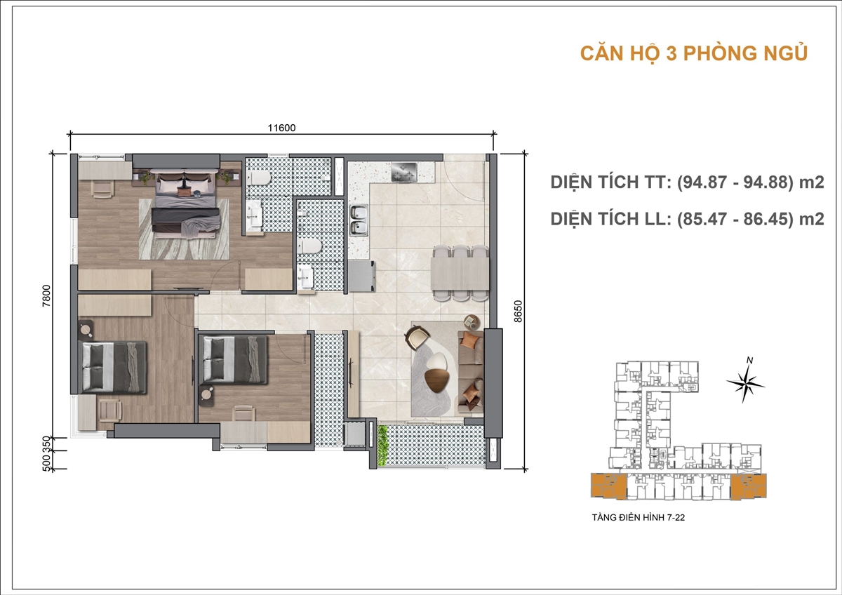 Layout thiết kế căn hộ Legacy 66 Tân Thành, Quận 5