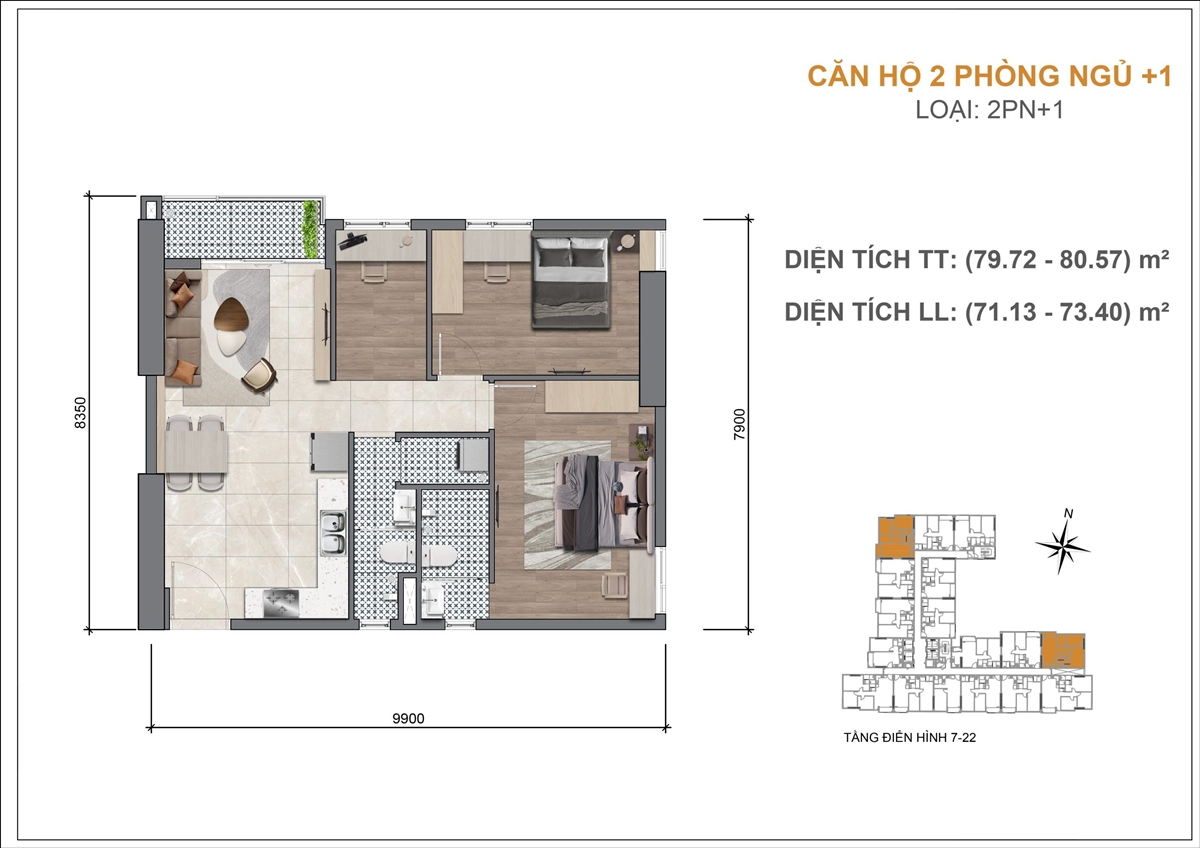 Layout thiết kế căn hộ Legacy 66 Tân Thành, Quận 5