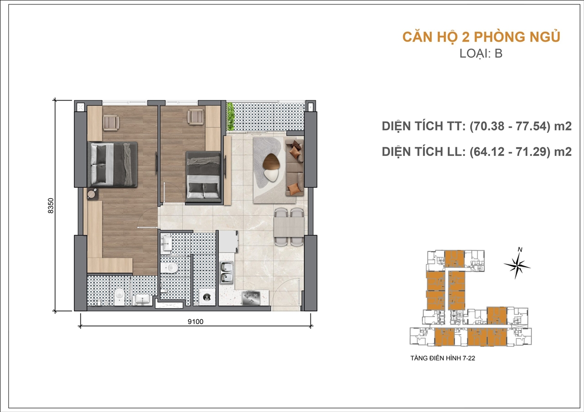 Layout thiết kế căn hộ Legacy 66 Tân Thành, Quận 5