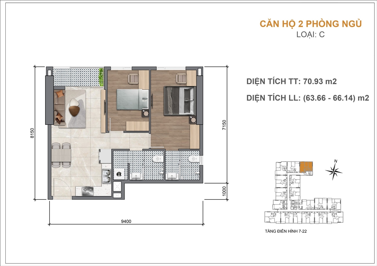 Layout thiết kế căn hộ Legacy 66 Tân Thành, Quận 5