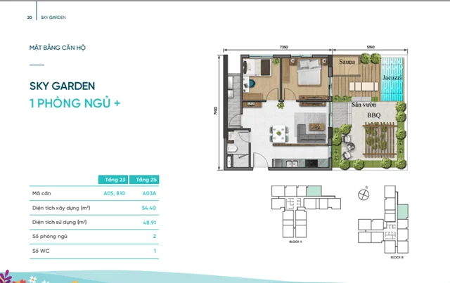 Thiết kế chi tiết 3 phòng ngủ căn hộ Sky Villa D-Aqua