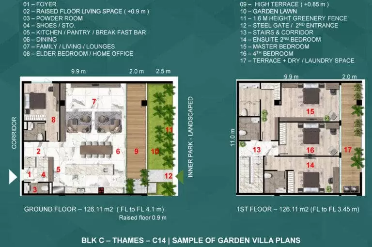 Mặt bằng chi tiết Garden Villa tại dự án West Gate