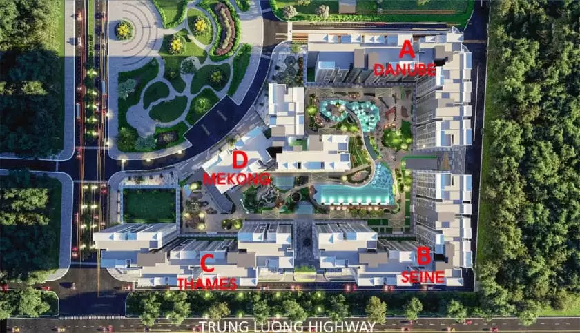 Mặt bằng tổng thể của dự án khu căn hộ cao cấp West Gate
